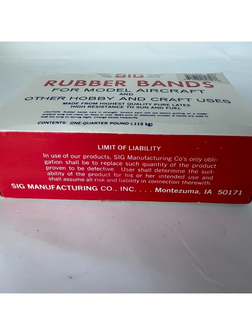 SIG Rubber Bands for Model Aircraft Hobby & Craft SH748 #67 1/4 LB New Old Stock